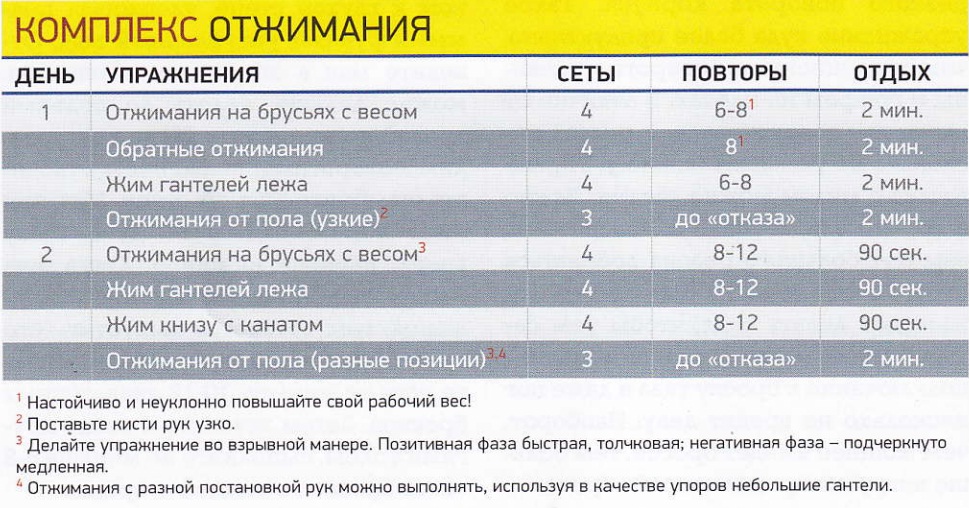 Комплекс отжимания Комплекс отжимания