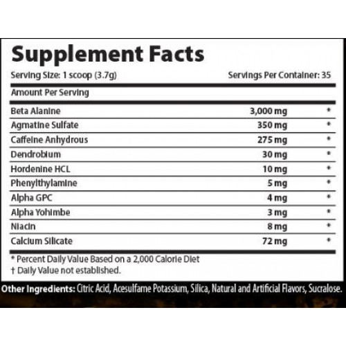 Xcel Sport Nutrition - Crackhead - Supplement Facts