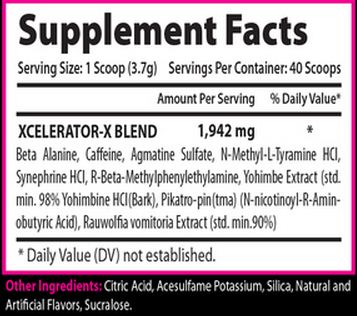 Xcel Sports Nutrition’s - Xcelerator - Supplement Facts